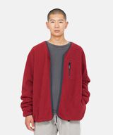 FLEECE CARDIGAN ZIP-UP,DEEP MAROON, small image number 8