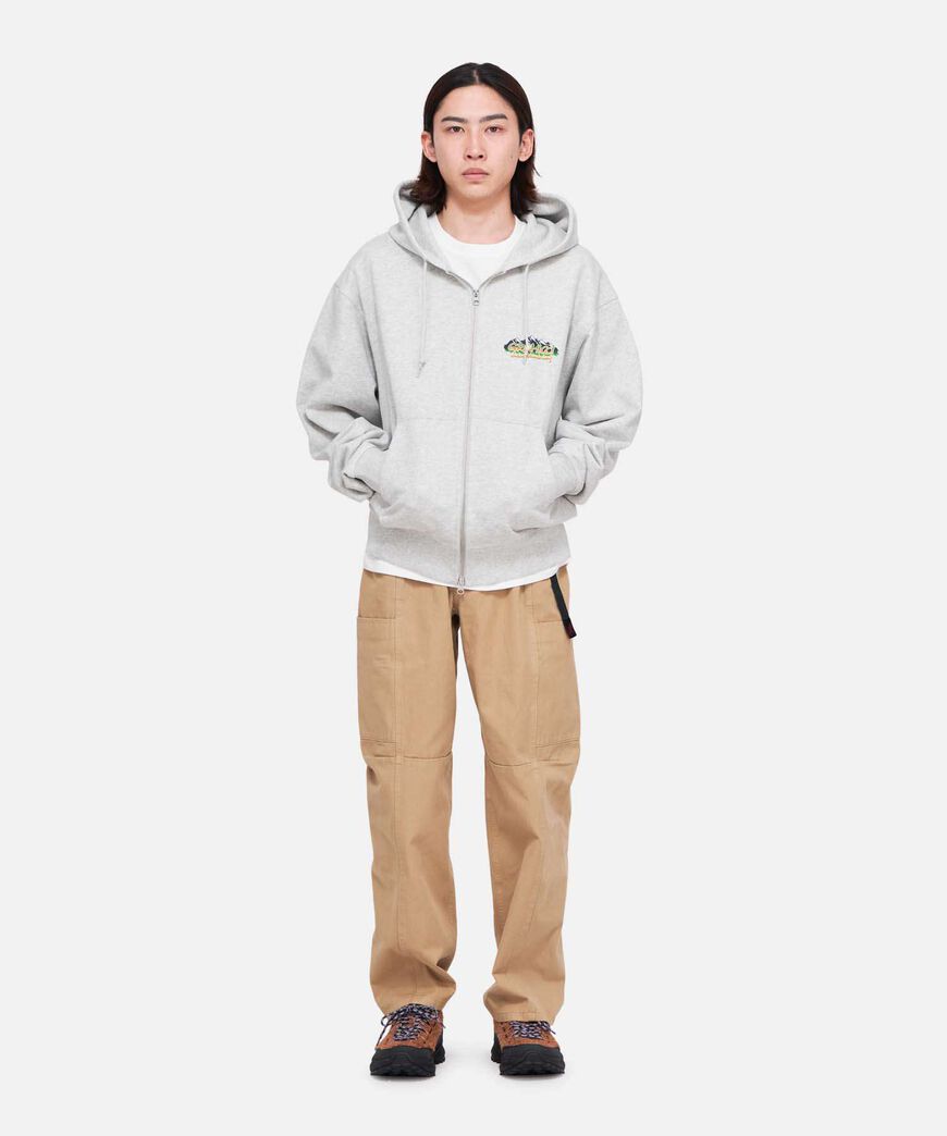 MOUNTAINEERING ZIP HOODED SWEATSHIRT,HEATHER ASH, large image number 1