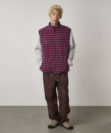 THERMAL FLEECE REVERSIBLE VEST,BERRY STRIPE, small image number 3