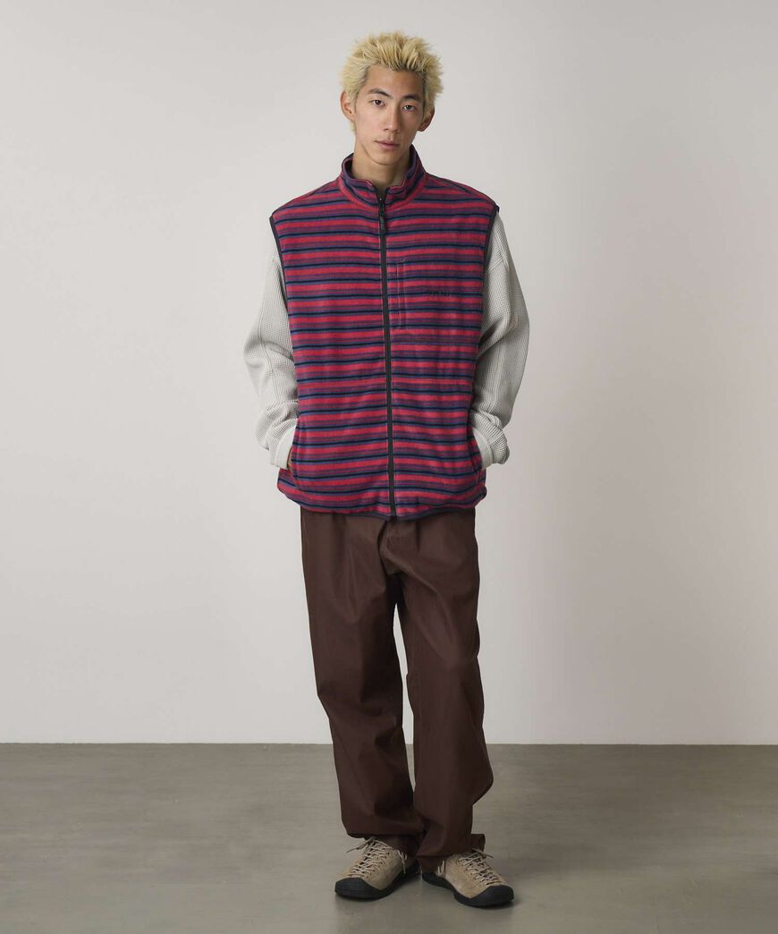 THERMAL FLEECE REVERSIBLE VEST,BERRY STRIPE, large image number 3