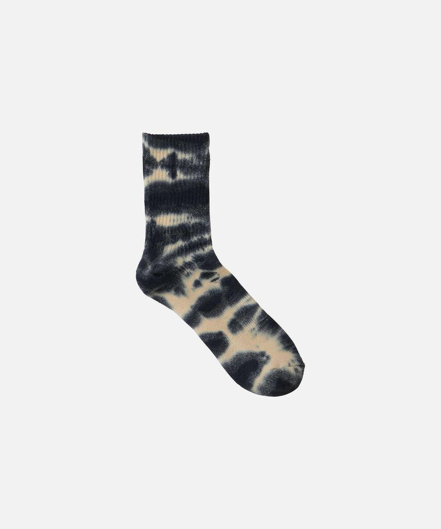 TIE DYE CREW SOCKS,BLACK, large image number 0